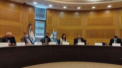 חברי הכנסת של הליכוד עמית הלוי, עוזי דיין, מאי גולן, אריאל קלנר, ח"כ לשעבר יהודה גליק וח"כ אבי דיכטר בשדולת הר הבית בכנסת, בשבוע שעבר. | אליאור דהן, לשכת ח"כ קלנר