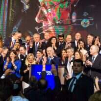 נתניהו וחברי רשימת הליכוד במוצאי הבחירות, אפריל 2019