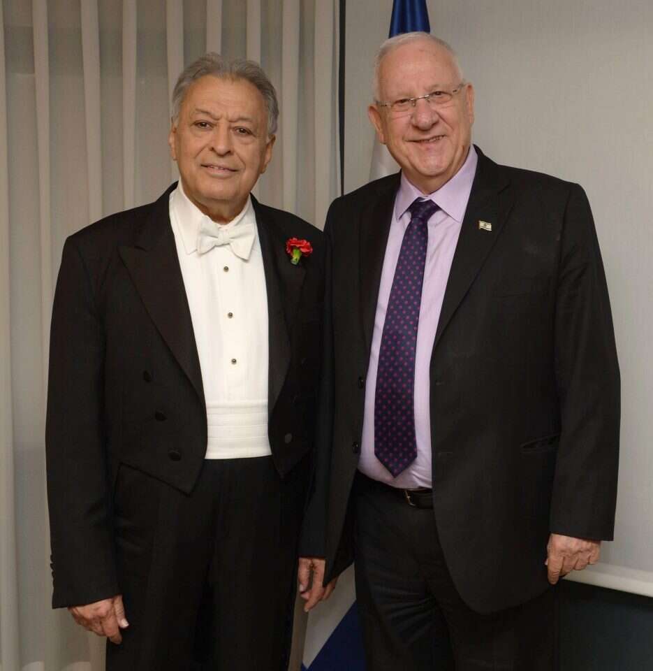 זובין מהטה עם נשיא המדינה באפריל 2016. | מארק ניימן/לע"מ