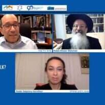 הרב אליעזר מלמד, פרופ' גיל טרוי והרבה דלפין הורווילר בשיחת זום בוועידת התפוצות של מקור ראשון, יוני 2020