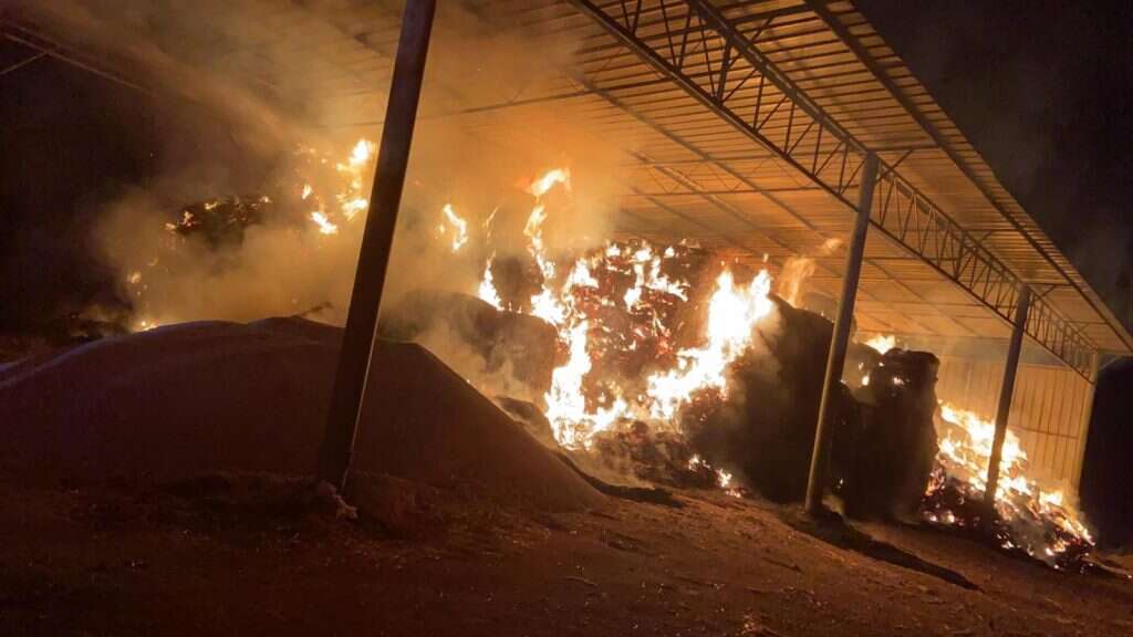 הצתת מתבן במושב כפר־יחזקאל, לפני כשבועיים. | שניר פרידמן