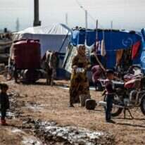 פליטים סורים על גבול טורקיה. | AFP