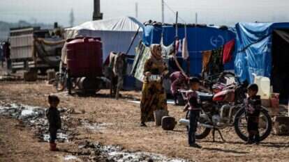 פליטים סורים על גבול טורקיה. | AFP