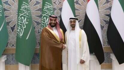 יורש העצר הסעודי מוחמד בן סלמאן ונשיא איחוד האמירויות מוחמד בן זאיד | AFP