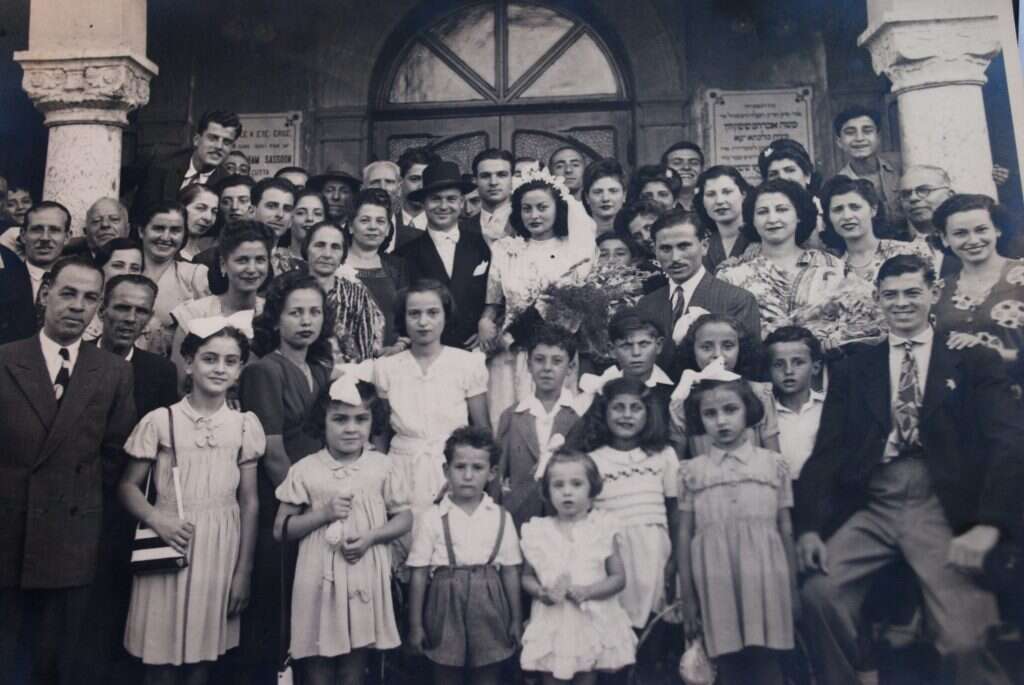 חתונה בבית-הכנסת "מגן אברהם", ביירות, לבנון, שנות החמישים של המאה ה-20. אוסף JIMENA