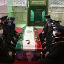 הלוויתו של מדען הגרעין האיראני מוחסן פחריזאדה. | EPA