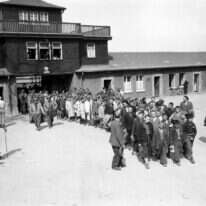 אסירי מחנה הריכוז בוכנוואלד לאחר השחרור. | AP