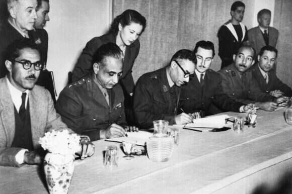 שיחות שביתת הנשק ברודוס, 1949. | גטי אימג'ס שיחות שביתת הנשק ברודוס, 1949. | גטי אימג'ס