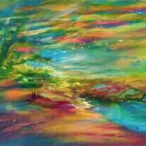 "ומתוק האור". חילופי חושים במקרא. יורם רענן, "בראשית", אקריליק על קנבס, 2014