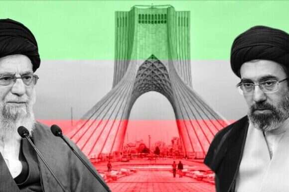 עלי חמינאי (משמאל) ובנו מוג'תבא | EPA ,Shutterstoc, Mahmoud Hosseini