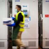 הכנות לקליטת חיסוני הקורונה במתחם חברת טבע, השבוע. | אריק סולטן