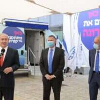 ראש הממשלה נתניהו, שר הבריאות אדלשטיין ומנכ"ל מכבי, רן סער. | עמוס בן גרשום, לע"מ