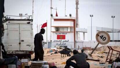 מעבר הגבול בין מרוקו למאוריטניה בסהרה המערבית. | AFP