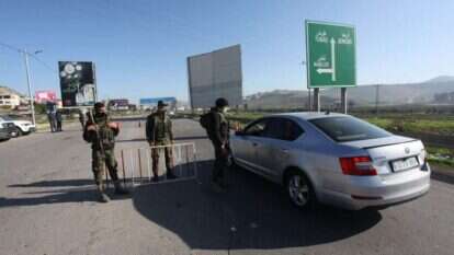 מחסום קורונה בשכם, לפני כשבוע וחצי. | גטי אימג'ס