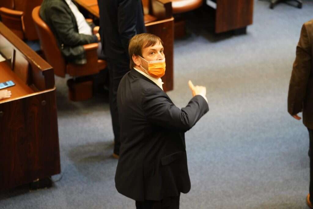 ח"כ אסף זמיר במליאה, אמש. | דוברות הכנסת - דני שם טוב