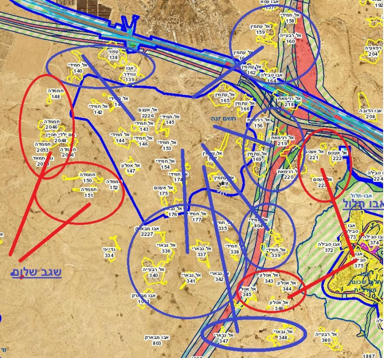מפת הסדרת ההתישבות בנגב