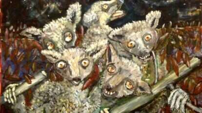 שידוך מקורי בין אימה לטבע. גדעון סער, "חוזרים לאזרחות ממלחמת יום כיפור, אנחנו מרגישים כמו חיות מוזרות", שמן על קנבס, 2009 שידוך מקורי בין אימה לטבע. גדעון סער, "חוזרים לאזרחות ממלחמת יום כיפור, אנחנו מרגישים כמו חיות מוזרות", שמן על קנבס, 2009