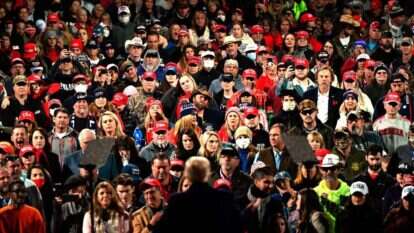 טראמפ בעצרת תמיכה במתמודדים הרפובליקנים בג'ורג'יה, בתחילת החודש. | AFP