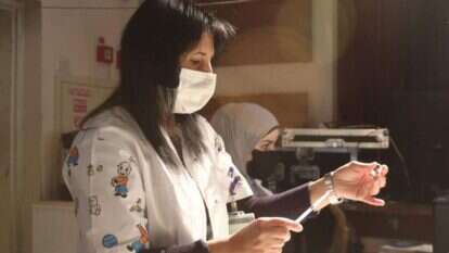 מתחם החיסונים של קופת חולים כללית בירוחם, השבוע. | לינור אללוף, דוברות כללית