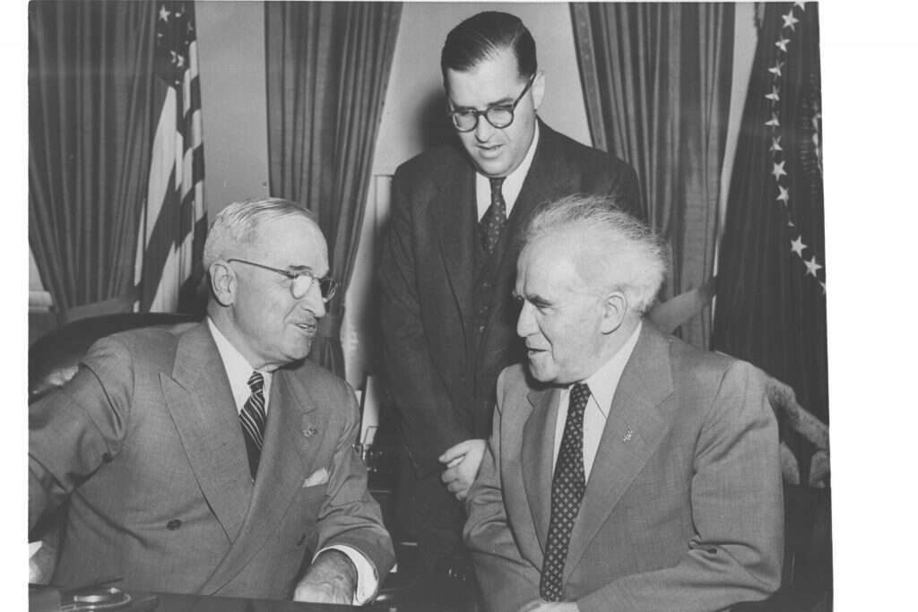 בן גוריון, אבא אבן ונשיא ארה"ב הארי טרומן. | פריץ כהן, לע"מ