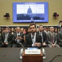 מנכ"ל טוויטר ג'ק דורסי בשימוע בקונגרס, 2018. | גטי אימג'ס