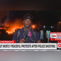 "מחאות שלוות ברובן". סיקור המחאה על מותו של ג'ורג' פלויד. | מסך מתוך CNN NEWS