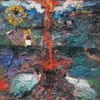 מריק לכנר, "ללא כותרת", שמן על קנבס, 2017. מתוך התערוכה "אתה לבד", באדיבות גלריה גבעון