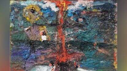 מריק לכנר, "ללא כותרת", שמן על קנבס, 2017. מתוך התערוכה "אתה לבד", באדיבות גלריה גבעון