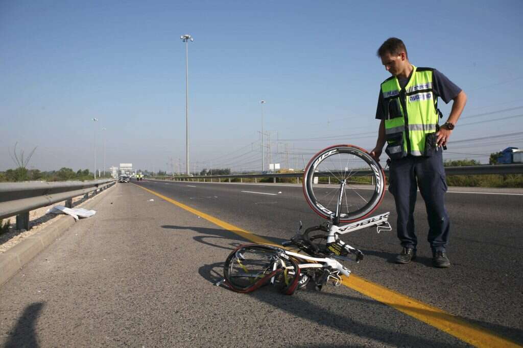 זירת תאונת ה"פגע וברח". | יהושוע יוסף