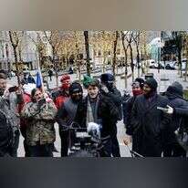 מפגינים בפרשת גיימסטופ בניו יורק. | EPA