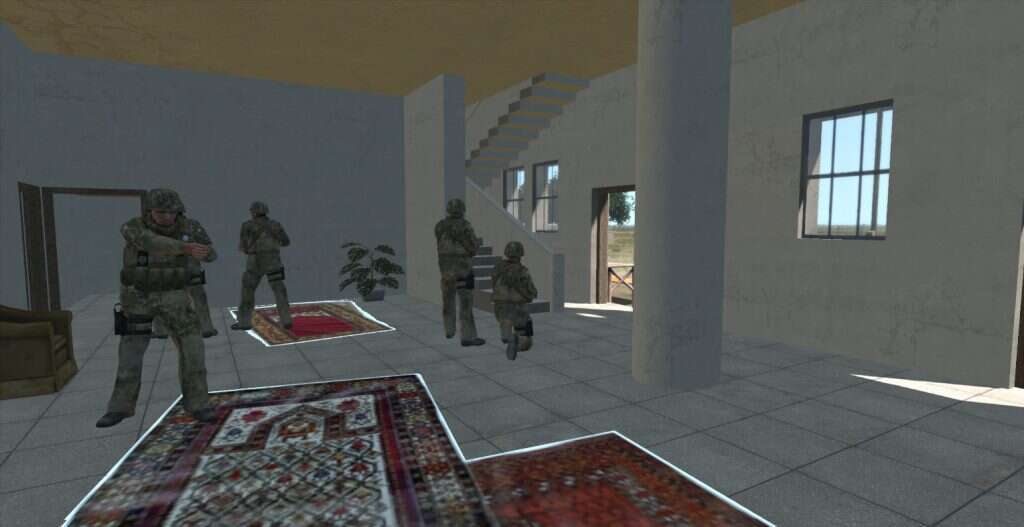 "נכון שאין בסימולטורים זיעה וריח של עשן ודם, אבל הם גורמים להפעיל את המוח ולחשוב ביצירתיות". הדמיית קרב בכפר לבנוני. | מתוך הסימולטור, דו"צ