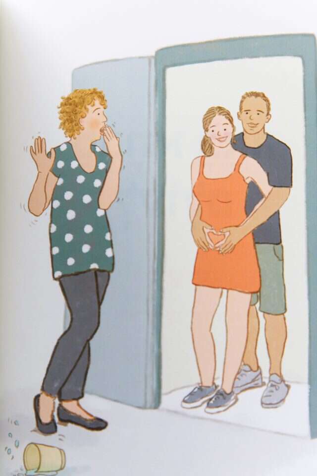 "סוף־סוף אני יכולה להתחיל לחיות - וטראח, בא לי הדבר הזה - הנכד". מאיורי הספר. איור: טלי עמית