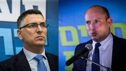 נפתלי בנט וגדעון סער. צילומים: אורן בן חקון