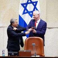 גנץ ופרץ במליאת הכנסת, מרץ 2020. | עדינה וולמן, דוברות הכנסת