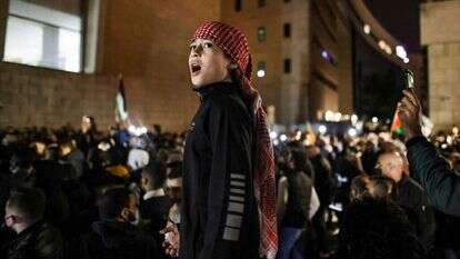 הפגנה בחיפה נגד האלימות במגזר הערבי. | AFP