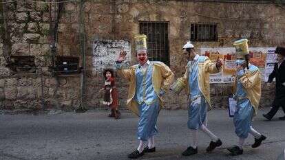 פורים בירושלים. | EPA