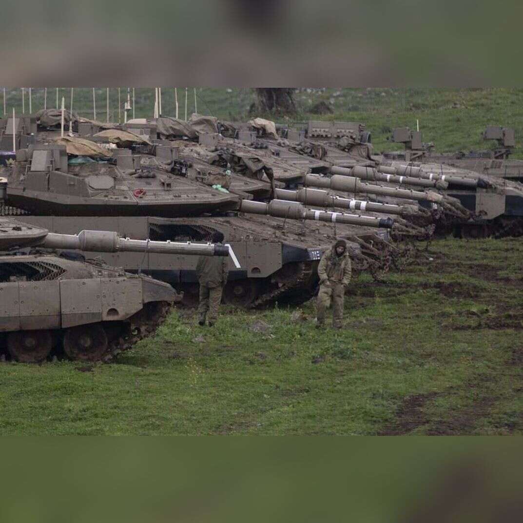 טנקים של צה"ל בגולן. | EPA
