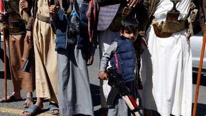 תושבי צנעא, בני ברית של ארגון החות'ים בתימן. | EPA