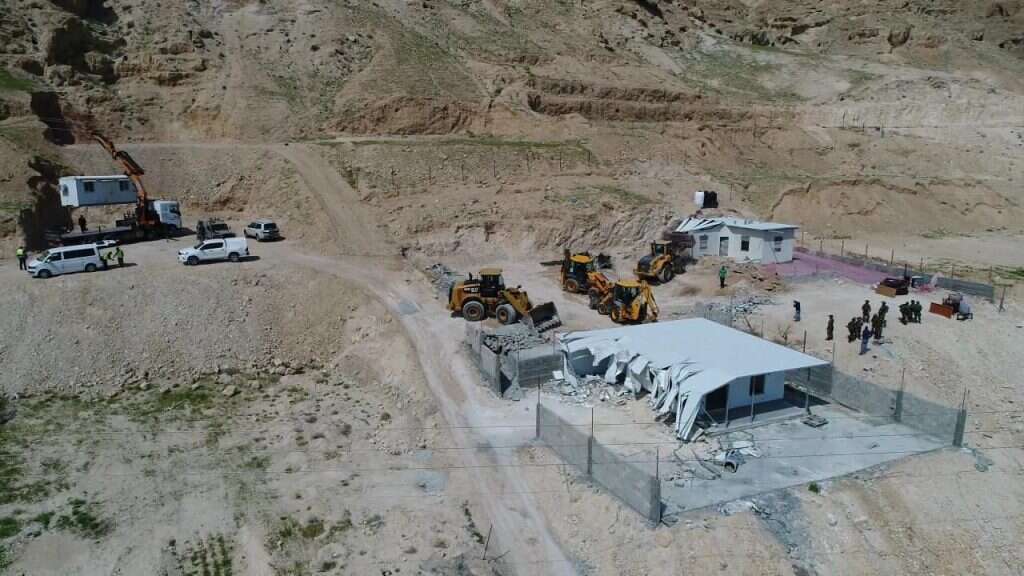 אכיפת בנייה בלתי חוקית בארמונות החשמונאים על ידי המנהל האזרחי. | דוברות מתפ"ש