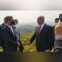 נתניהו בסיור עם ראש מועצת בנימין ישראל גנץ, ארכיון. | דוברות בנימין