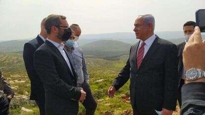 נתניהו בסיור עם ראש מועצת בנימין ישראל גנץ, ארכיון. | דוברות בנימין