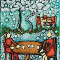 דניאלה וכסלר, ללא שם, אקריליק על בד, 2020 . מתוך תערוכת "החיים שלי מתחת לעץ" הנפתחת בגלריה "טובה אוסמן", תל אביב ב 18.3.20