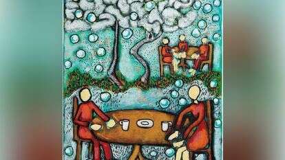 דניאלה וכסלר, ללא שם, אקריליק על בד, 2020 . מתוך תערוכת "החיים שלי מתחת לעץ" הנפתחת בגלריה "טובה אוסמן", תל אביב ב 18.3.20