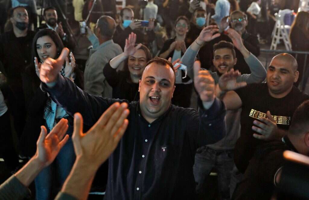 תומכי הרשימה המשותפת שמחים. | AFP