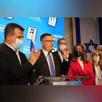 גדעון סער במטה תקווה חדשה. | איתן אלחדז/TPS