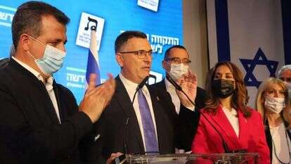 גדעון סער במטה תקווה חדשה. | איתן אלחדז/TPS