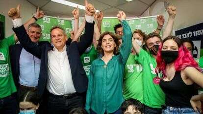 תמר זנדברג וניצן הורוביץ במטה מרצ. | פלאש 90