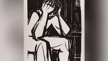 המחבר, כמו גיבורו הדיכאוני, מעדיף לפתור הכול בעצמו. גרשון קניספל, מתוך האלבום " 12 תחריטים ורישומים לשירי אלכסנדר פן" | סטס קורולוב