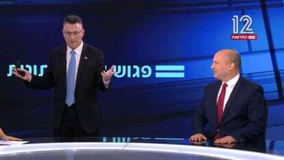 בממשלת ימין יוכלו לקדם את ערכיהם בצורה הטובה ביותר. בנט וסער. | מסך מתוך "פגוש את העיתונות" חדשות 12