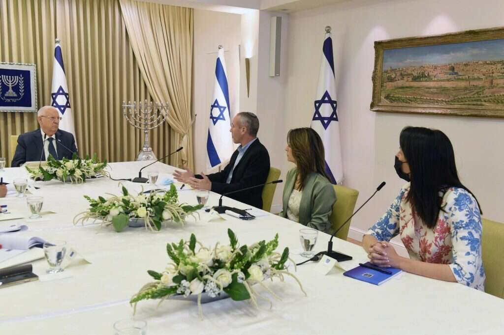 נציגי כחול לבן בבית הנשיא. | מארק ניימן, לע"מ